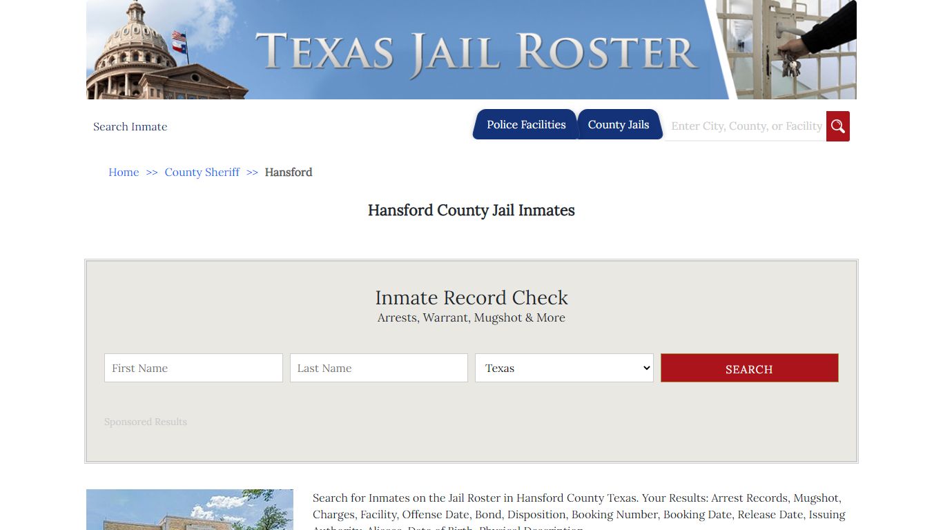 Hansford County Jail Inmates - Jail Roster Search