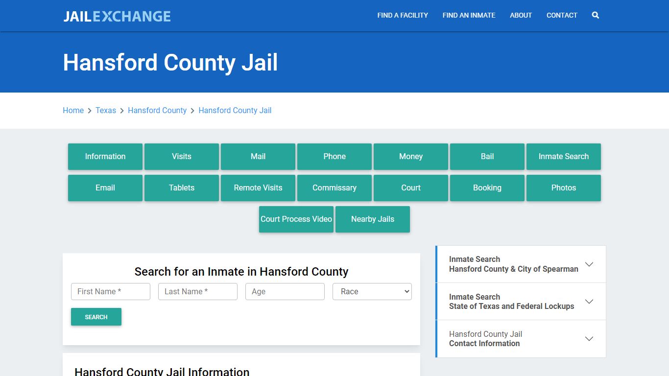 Hansford County Jail Roster Lookup, TX, Inmate Search